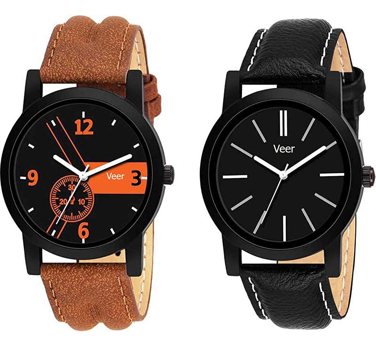Corxil Quartz Analogue Watch Leather Belt Combo of 2 Watches for Men and Boys (B09SWWB9QZ) Amazon Price History, Amazon Price Tracker