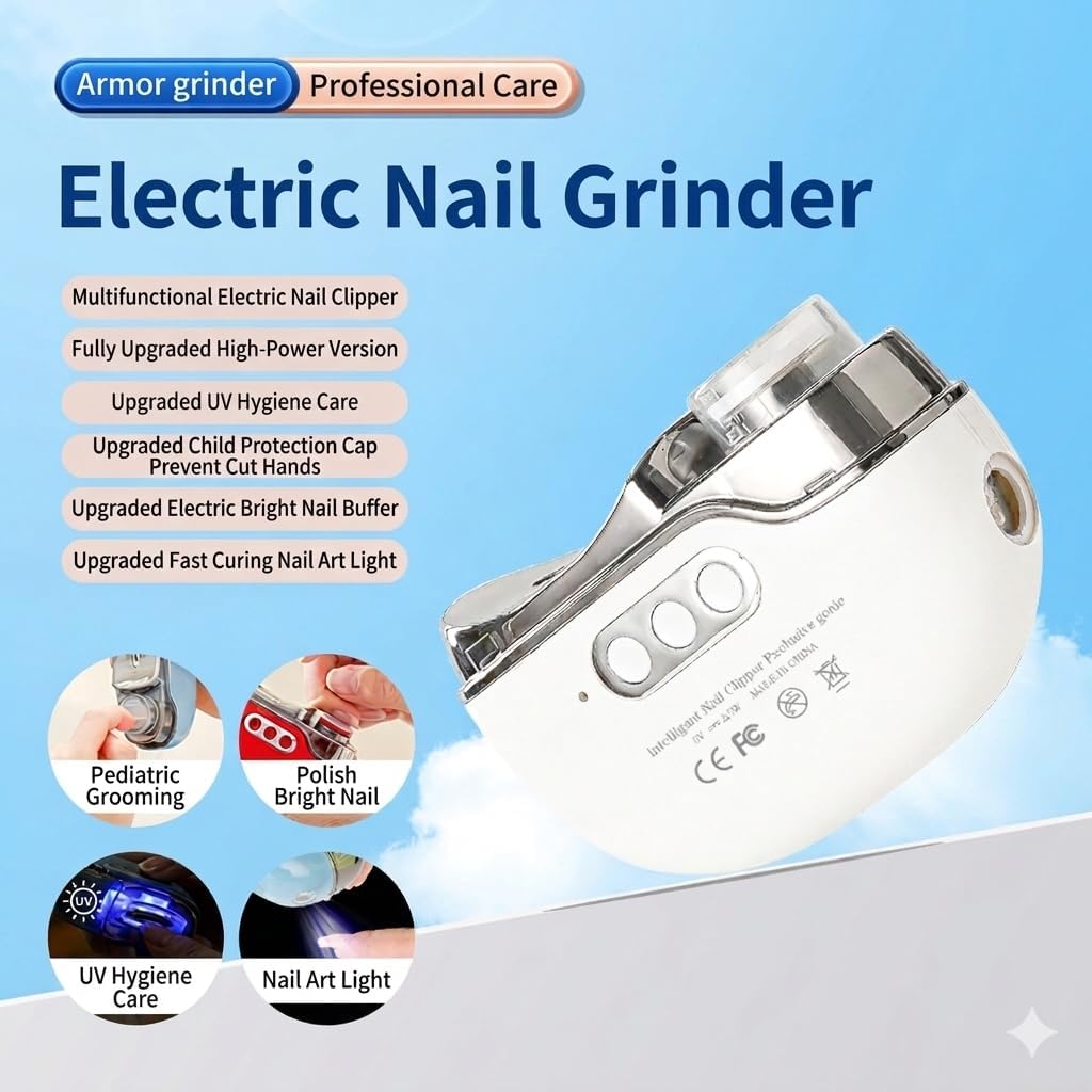 Upgraded 4 in 1 Electric Nail Clippers - Automatic Trimming, Polishing, Dust Storage, LED Light, Safe Manicure Tool for Seniors, Adults, Kids, Baby, Perfect Gifts for Women Men