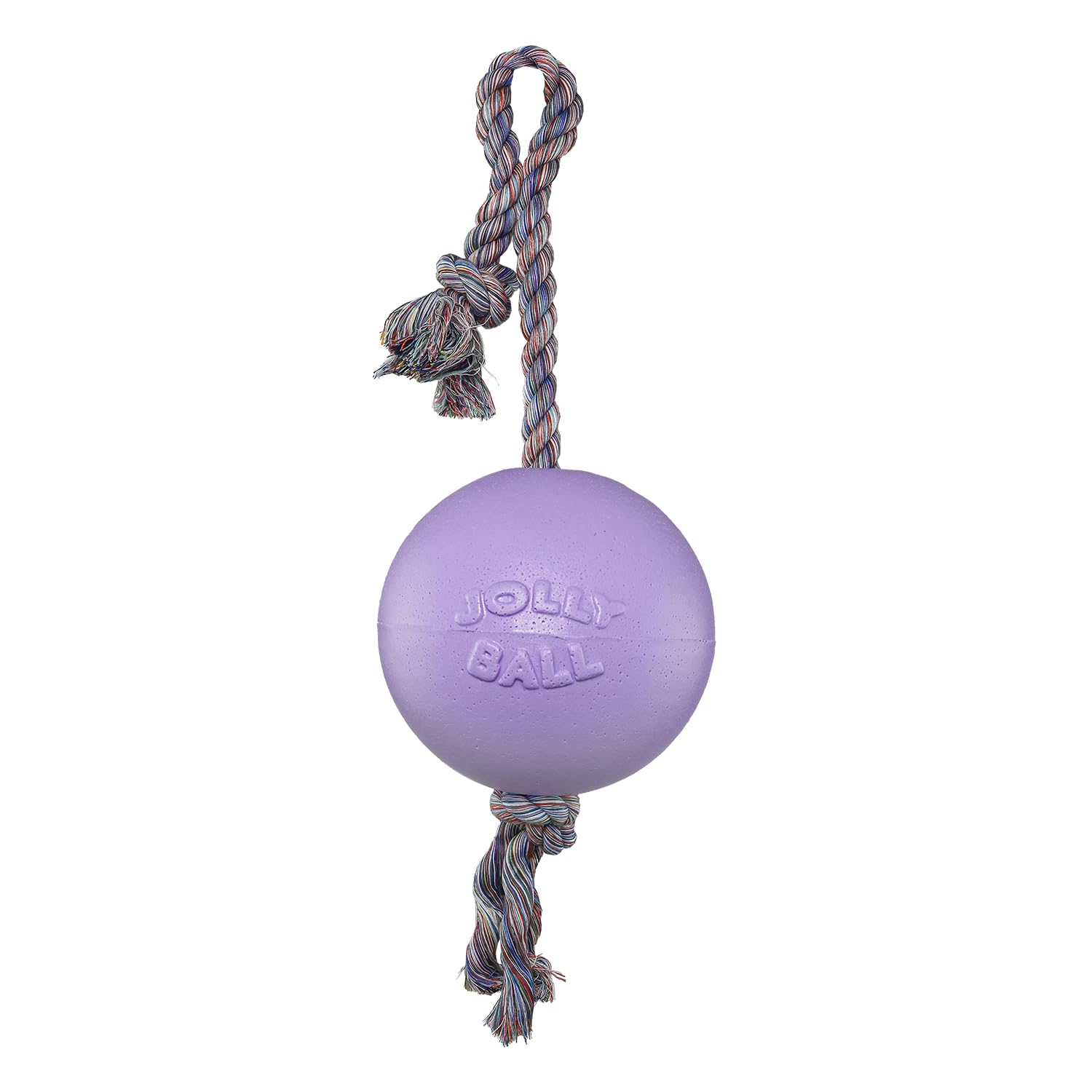 Jolly Pets Romp-n-Roll Rope and Ball Dog Toy, 8 Inches/Large, Light Purple