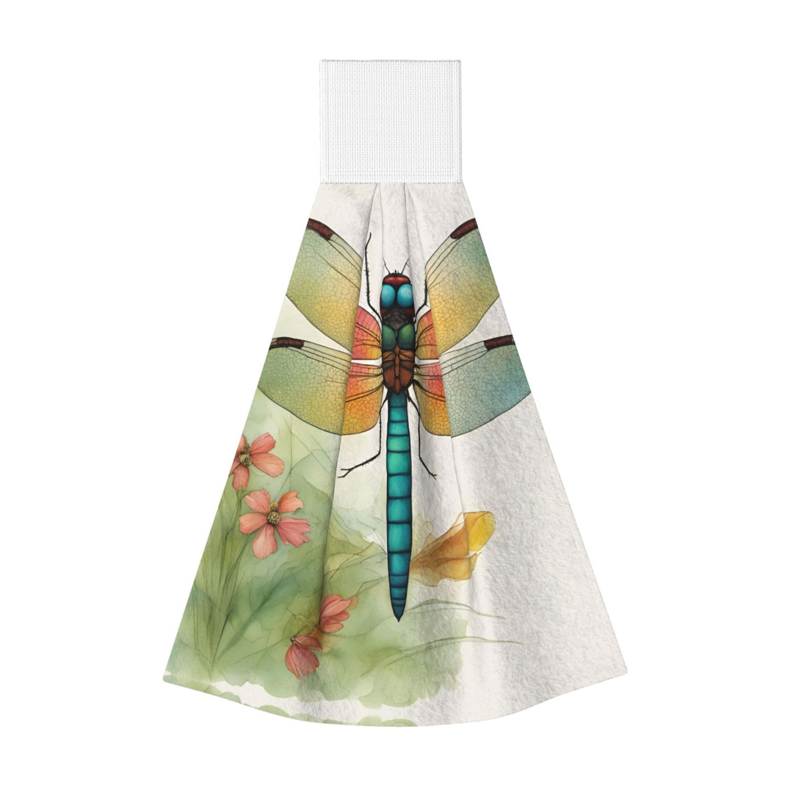 DUWAA Colorful Dragonfly 1 Print Hanging Hand Towel Quick Dry Bathroom Towel Soft Kitchen Towel