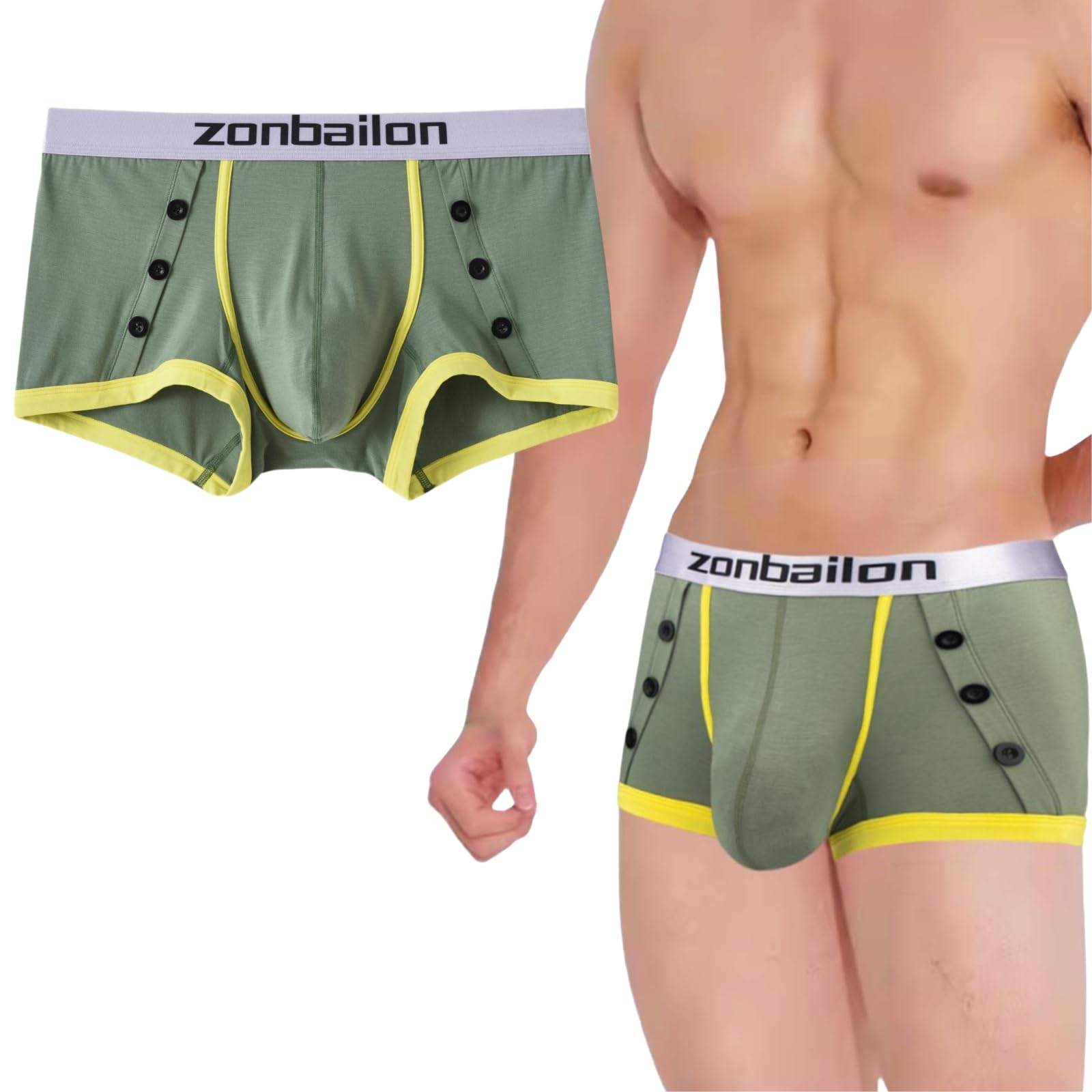 ZAIGGUT Mens Bulge Pouch Boxer Bamboo Viscose Underwear Low Rise Trunk