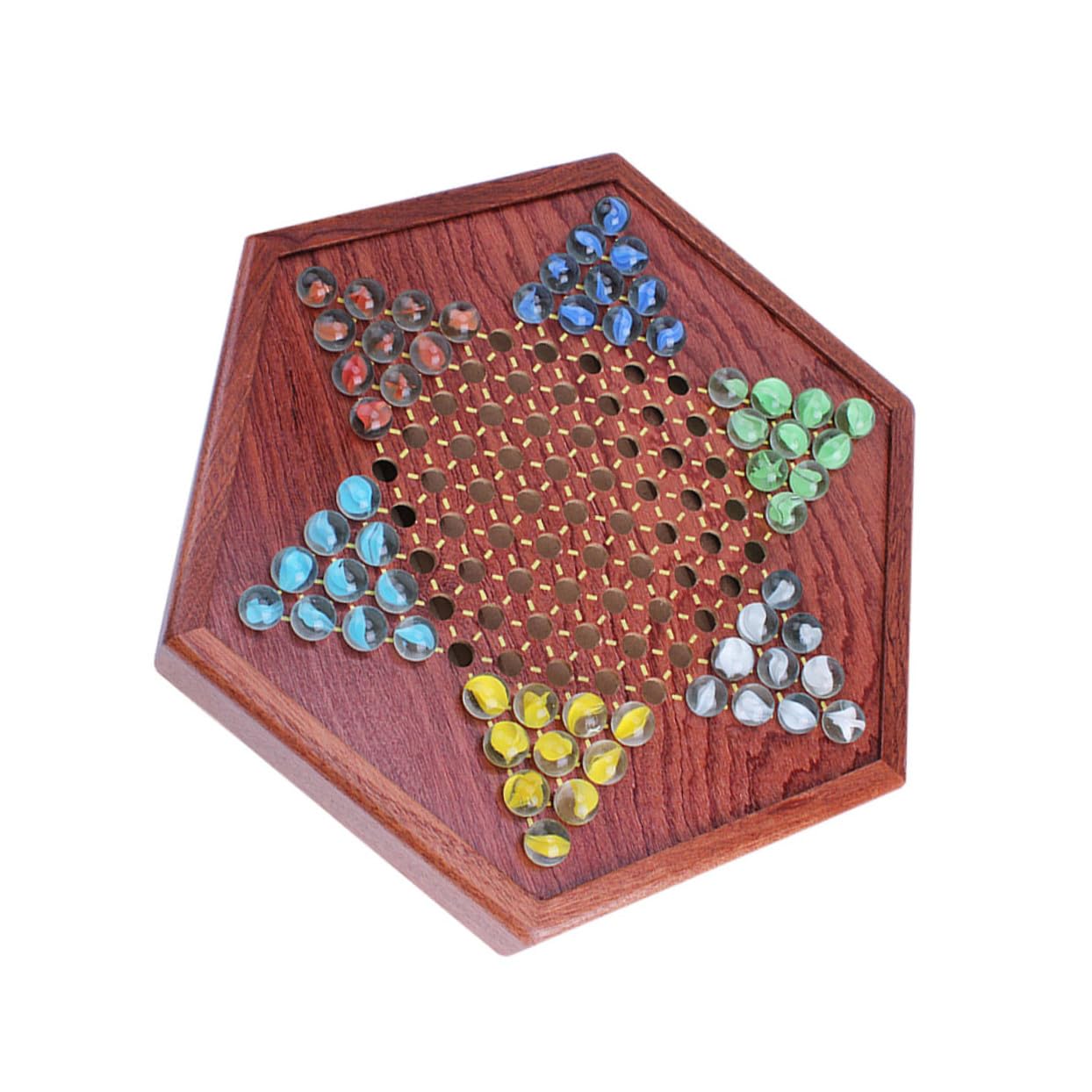 Dama Cinese per Ragazzo Ragazza e Adulti Set da Gioco in Legno con Scacchiera e Pedine in Vetro Colorato Gioco da Tavolo Tradizionale Educativo per Famiglia e Viaggi