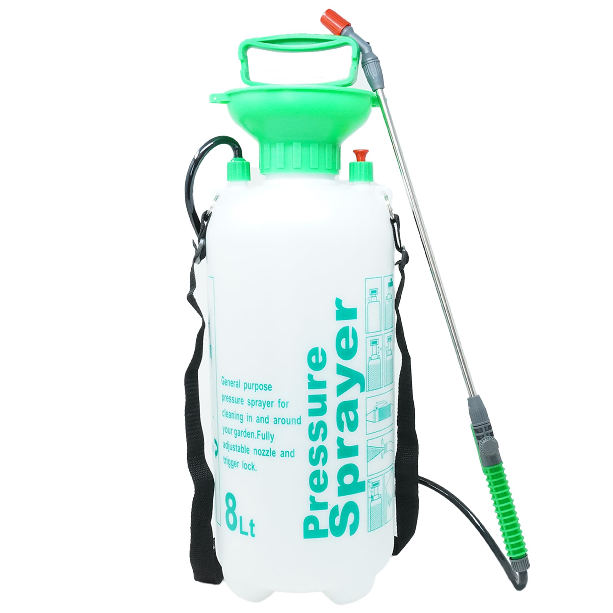 B&Q -  Garden High Pressure Sprayer 8L Knapsack Chemical Weed Killer Fence Water Pump