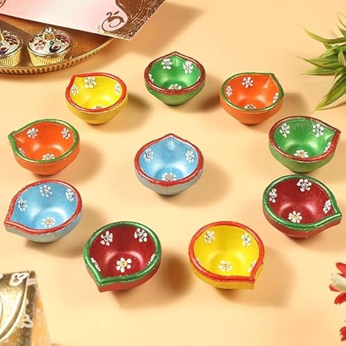 Garden of Arts® Assorted Diya Set of 12 – Handmade