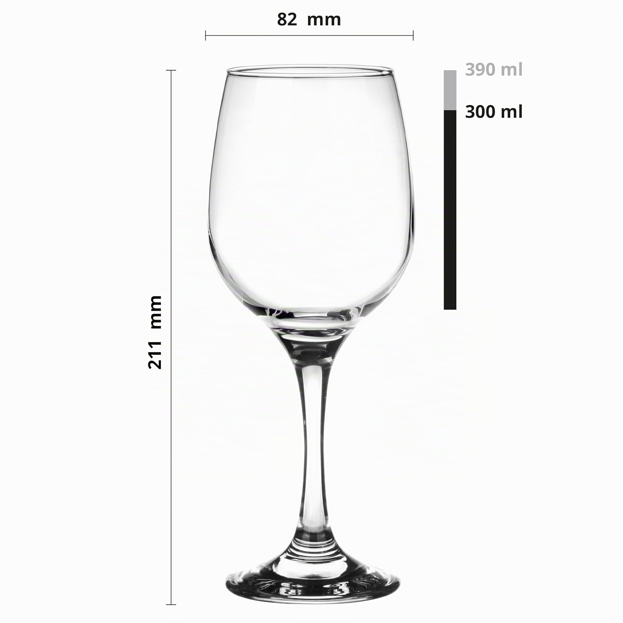 Glasmark Krosno - Set di 6 Bicchieri da Vino, 0,3 L, per Vino Rosso e Bianco, Calici Lavabili in Lavastoviglie