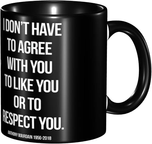 WINCCOR Anthony Chef Bourdain - Taza de café de cerámica, taza de té de cerámica, taza de té para oficina y hogar, 11 onzas