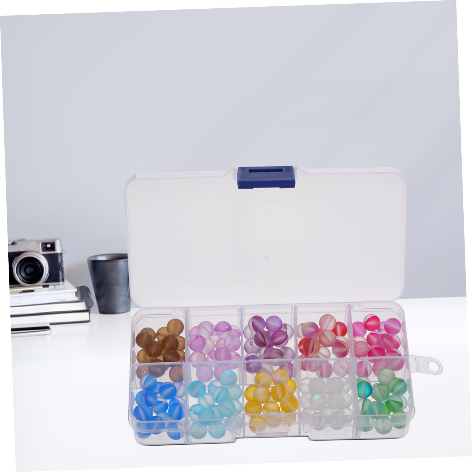 EXCEART 300piezas Abalorios De Vidrio Mate Bolas Con Orificio Para Pulseras y Joyería Diy Accesorios Coloridos Para Manualidades