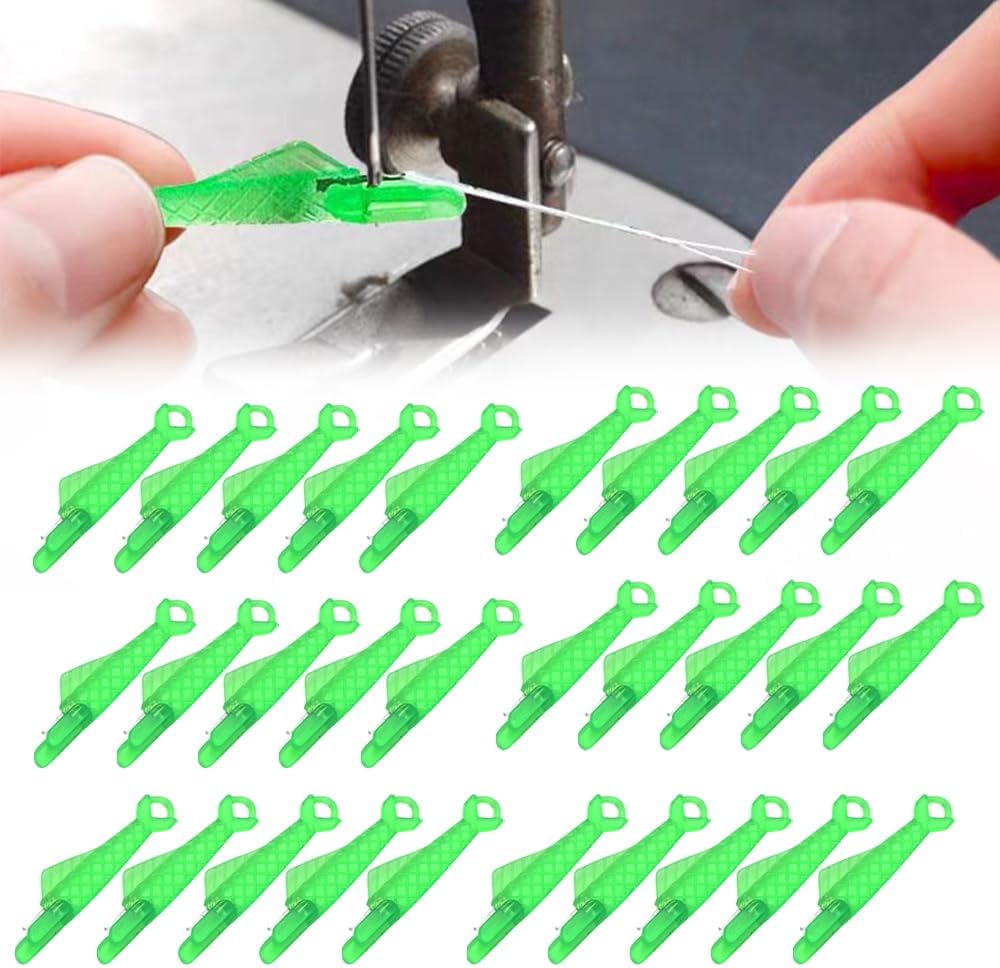 Fish Mouth Sewing Machine Needle Threader, 2025 Upgrade Automatic Sewing Needle Threader Fish Type Needle Threader, Quick Sewing Machine Loop Easy Selfthread Needle Threaders Tool (10PCS)