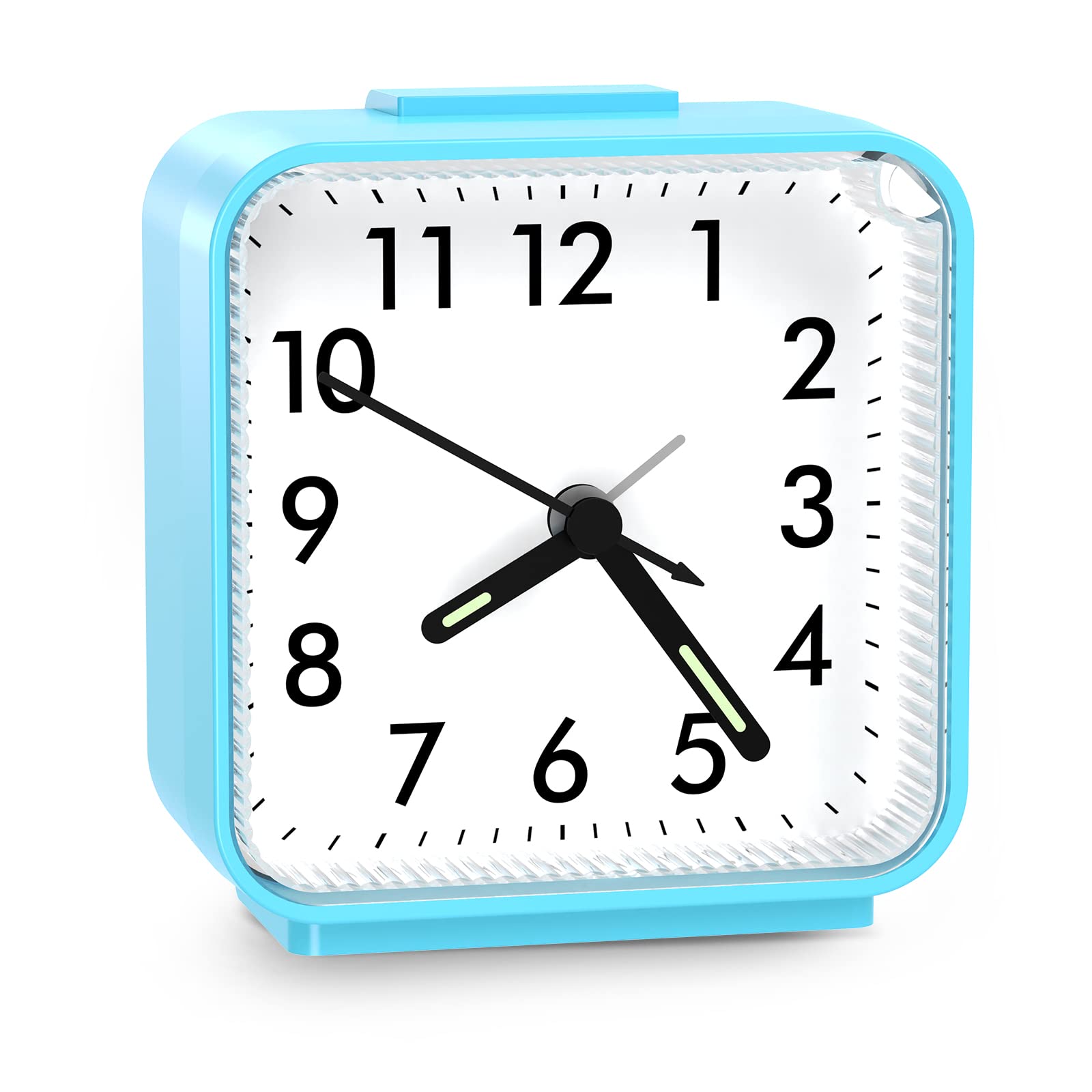Brifit Silent Alarm Clocks, Battery Powered Bedside Clock with Snooze Night Light Function, Luminous Pointer & Large Display Table Clock, Easy to Read for Heavy Sleepers, Bedroom, Office (Blue) โ image 1