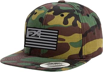 Factory Effex FX Flag Snapback Hat - Camo Design, 80% Acrylic 20% Wool, Adjustable Back, Front Patch Emblem