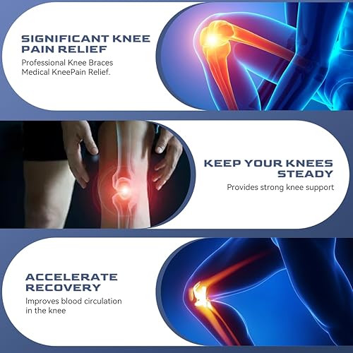 Miniatura 9 de Rodillera, rodillera de compresión con estabilizadores laterales y almohadillas de rótula para desgarro de menisco, ACL y alivio del dolor de