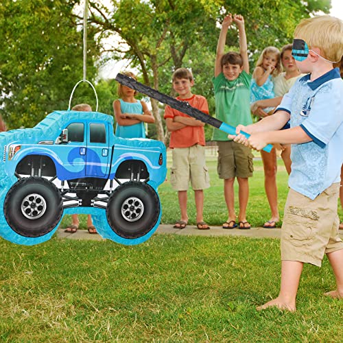 Small Truck Pinata Birthday Truck Pinata For Kids Construction Pinata With Stick Blindfold Confetti Boys Birthday Party Supplies For Carnival Events Fiesta Decor Games,15.7 X 11 X 2.4 Inch (Blue) #TOP3