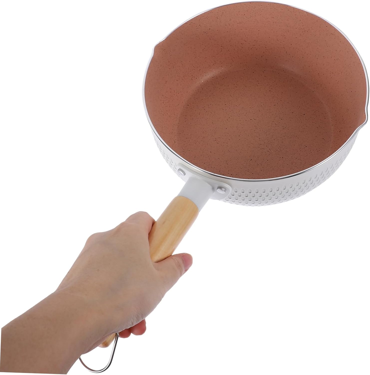 Nonstick Milk Pot with Handle Maifan Stone Saucepan with Lid for Stovetop Cooking for Pasta Eggs and Everyday Kitchen Use