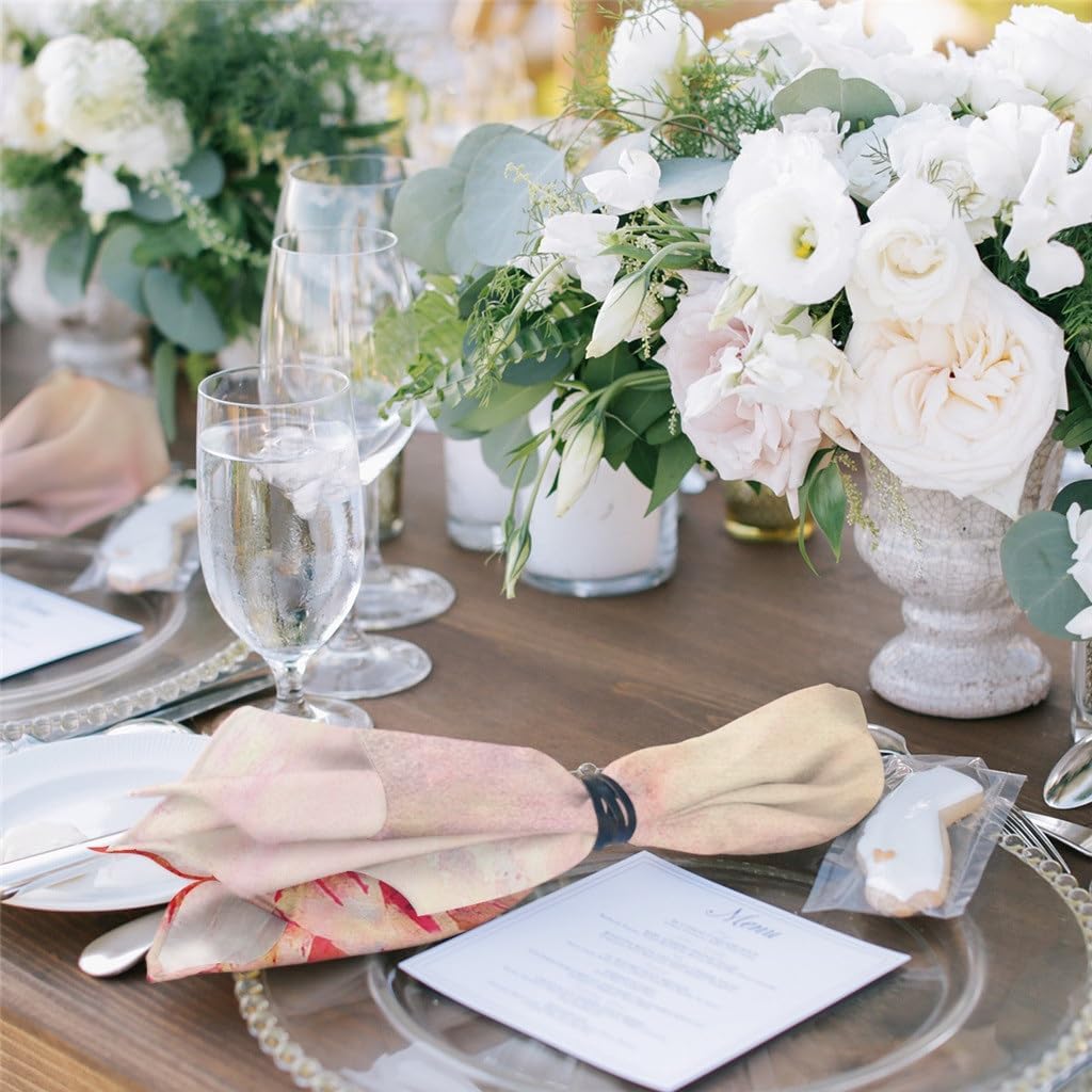 Dahlia Colored Table Napkin Cloth Set Wedding Party Napkin Handkerchief Restaurant Supplies Christmas Napkins(4pcs)