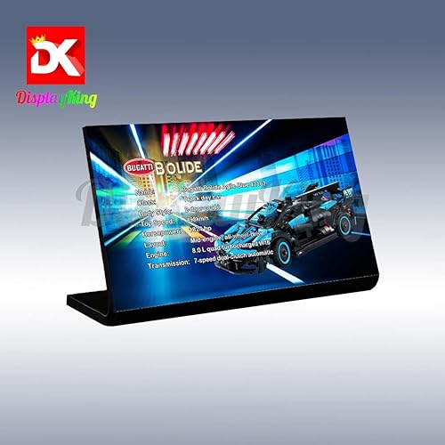 Miniatura 2 de Placa de exhibición acrílica para Lego Bugatti Bolide Agile Blue 42162 (juego de Lego no incluido)