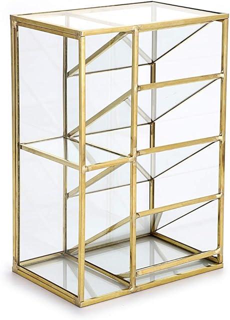 Sumnacon Vintage Gold Metal Desk Organizer Pencil Holder Make up Brushes Holder 7 Compartment