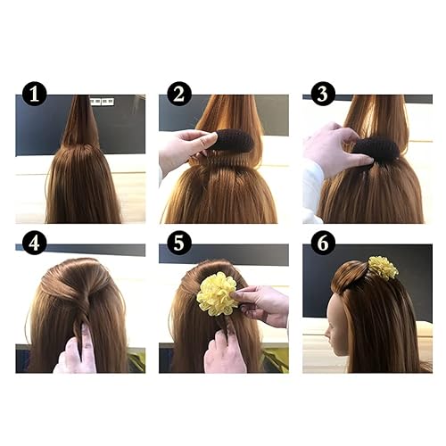 Miniatura 6 de QUUPY 2PCS Decoración del Cabello Peine Esponja Espuma Cabello Bump it Up Volumen Inserción Base de Pelo Accesorios de Estilo Atrás Hacer Colmena