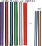 40 Pcs Glue Gun Sealing Wax Sticks for Wax Seal Stamp, Sealing Glue Gun Sealing Wax Sticks Mini Glue Stick, Great for Wedding Invitations,Christmas Gift
