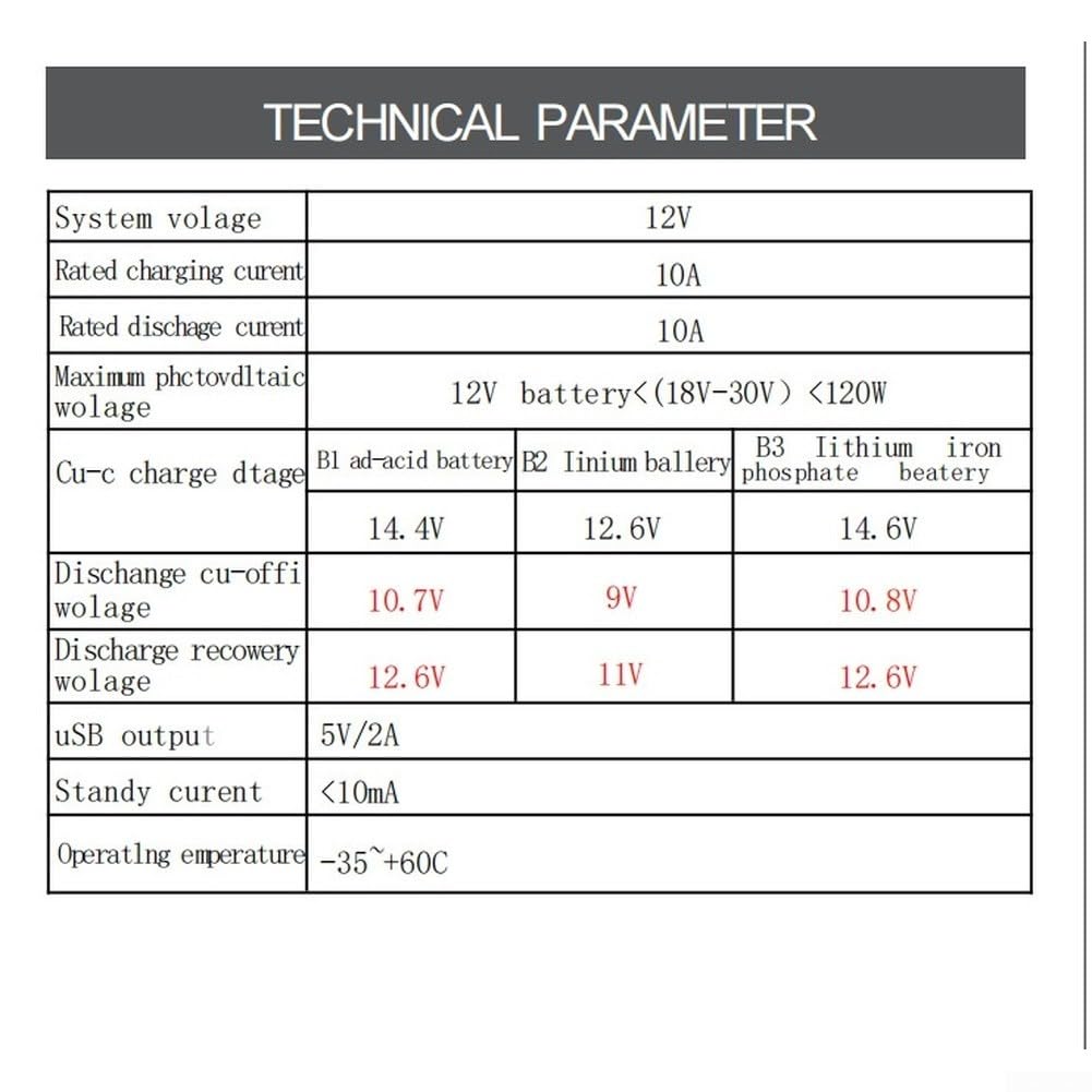 Controlador para carga Solar 12V para Batería Litio Controlador