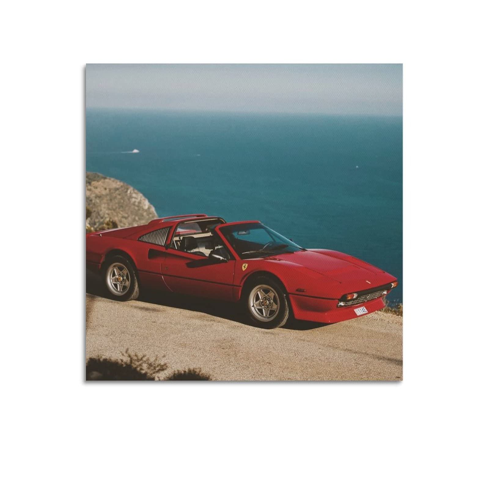 Vintage Race Car Poster for Ferrari 308 GTB Sprot Car Decorative Painting Canvas Wall And Art Picture Family Bedroom Decor 12x12inch(30x30cm)