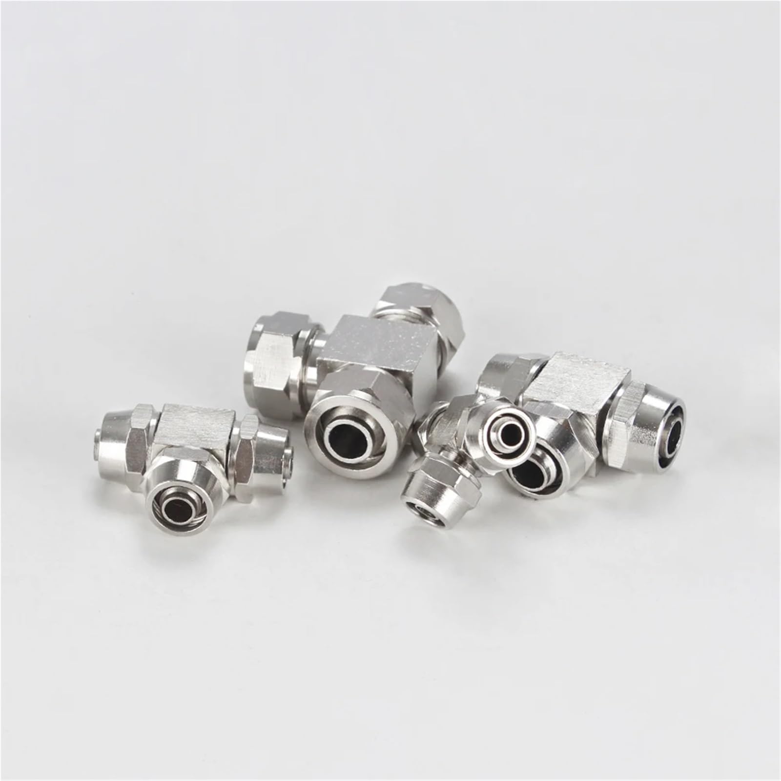 Quick Twisting Joint PE Pneumatic Fitting 4-16mm T Type Nickel Plated Brass Fit Hose Connector Pneumatic Fitting(16mm)