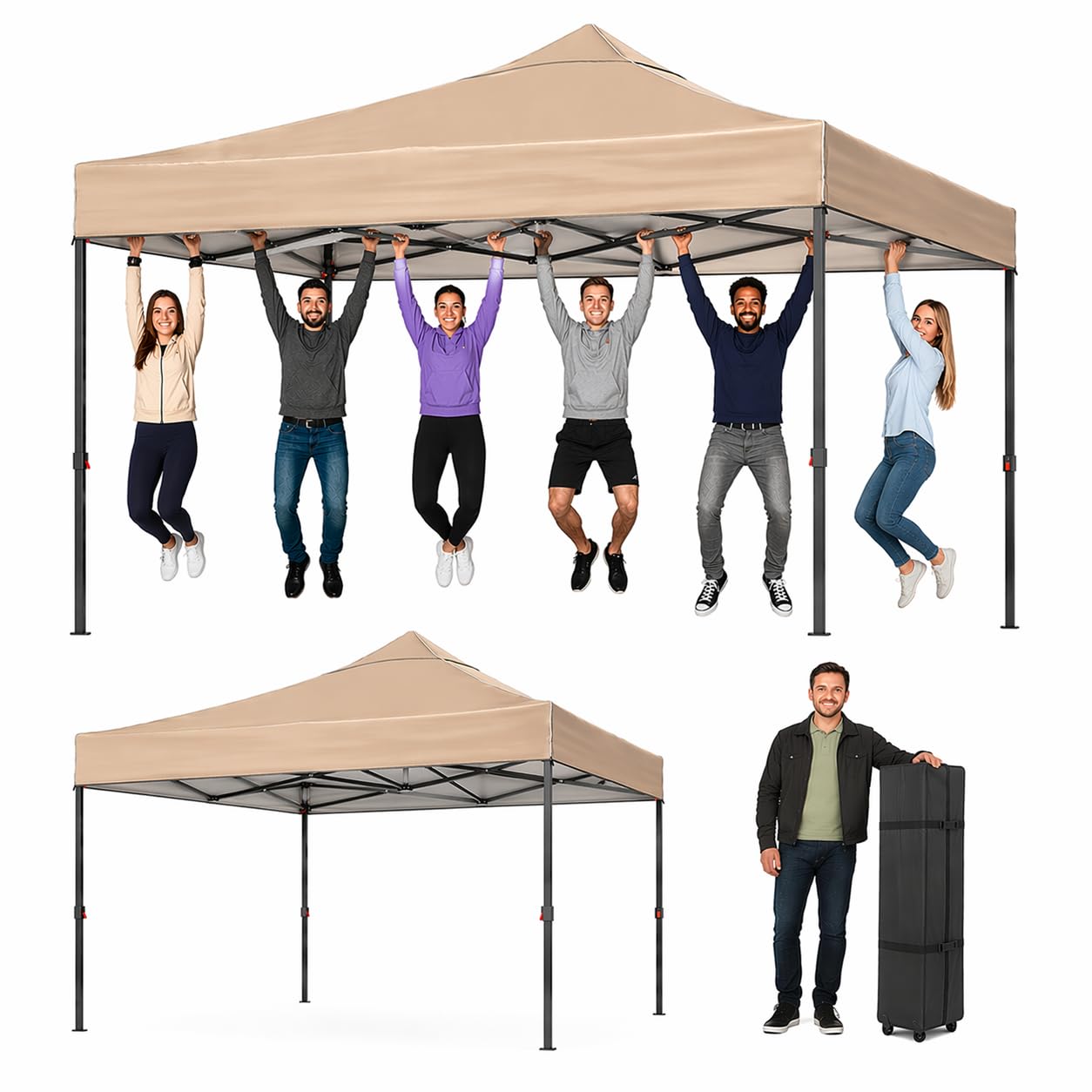 Aoxun Pop Up Gazebo 3m x 6m Heavy Duty with Sides 6x3 Waterproof Party Tent