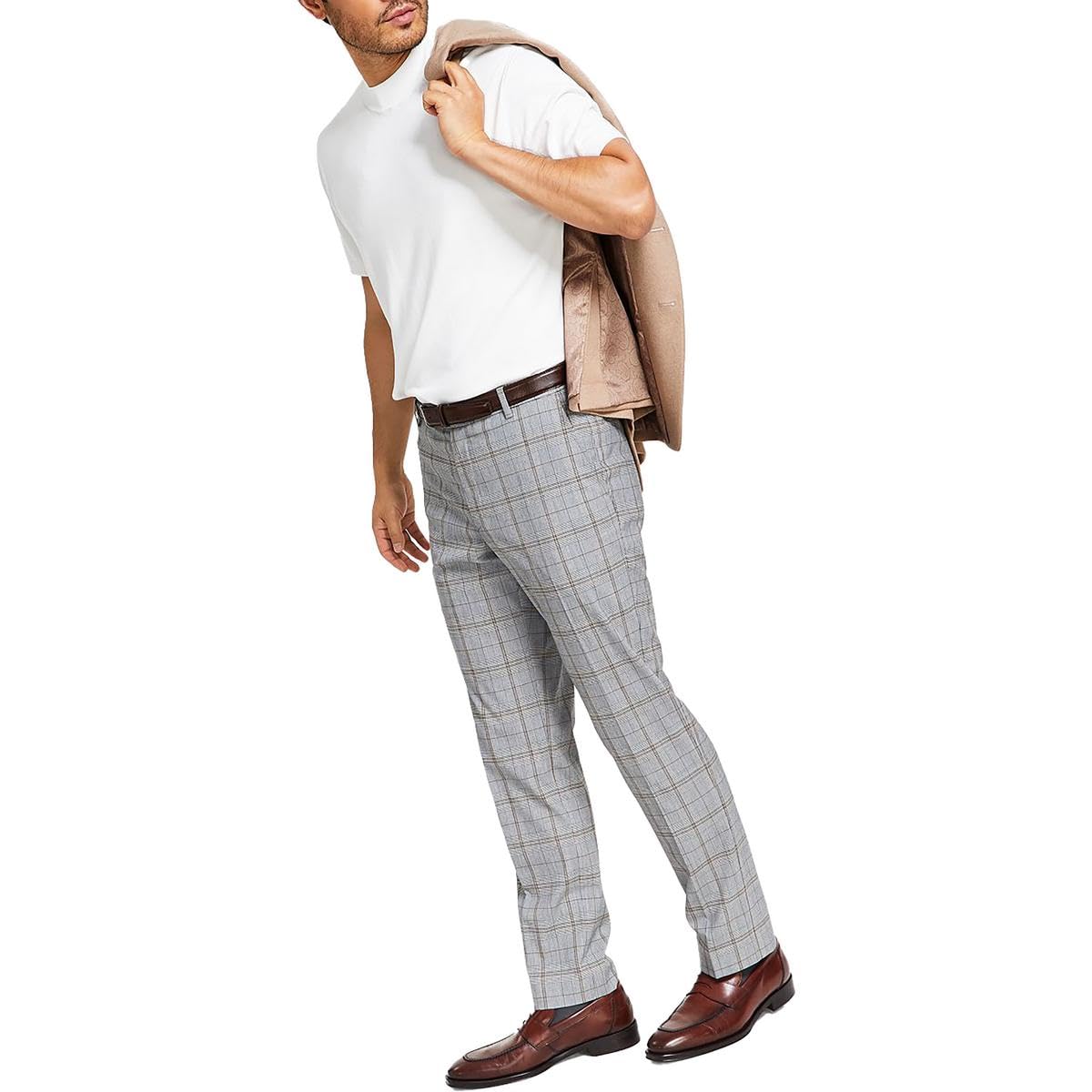 Tommy Hilfiger Mens Tate Pattern ModernFit Dress Pants Gray 32 30