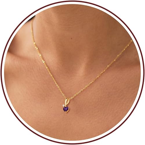 Mom Birthday Gifts, Mother Day Necklaces Gifts for Mom Birthstone Necklace for Women Non Tarnish Gold Necklace with Birthstone 21st 30th 40th Birthday Gifts for Her Sister Daughter Adjustable Christmas Jewelry