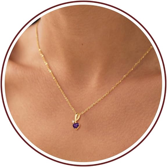 Mom Birthday Gifts, Mother Day Necklaces Gifts for Mom Birthstone Necklace for Women Non Tarnish Gold Necklace with Birthstone 21st 30th 40th Birthday Gifts for Her Sister Daughter Adjustable Christmas Jewelry