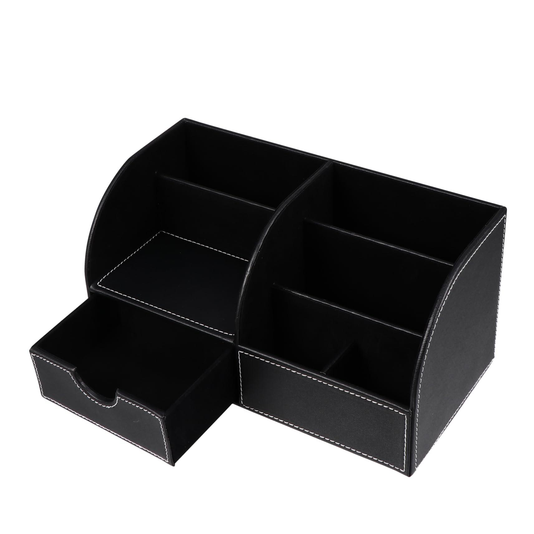 Portalápices de Piel Sintética Negro Cuadrado para Oficina | Organizador de Almacenamiento de Bolígrafos, Soporte para Guardar Bolígrafos, Decoracion Colegio