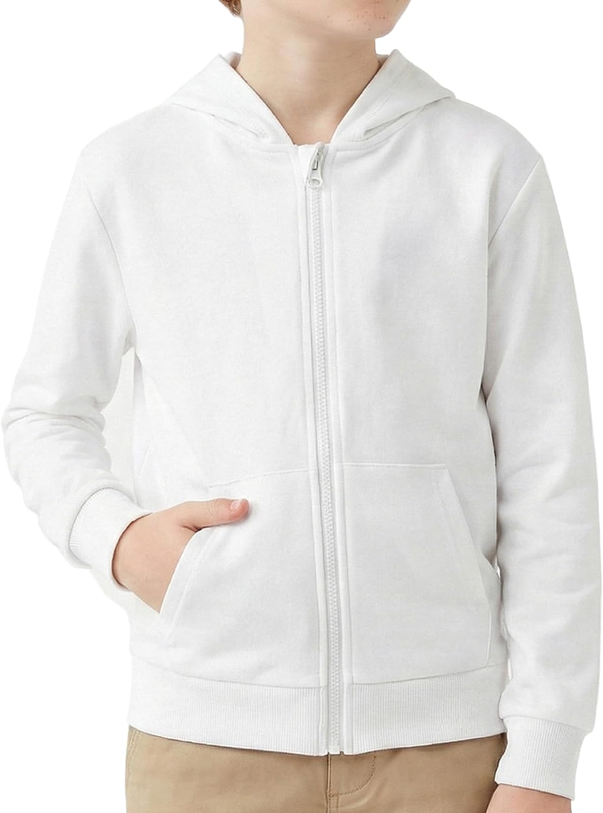 Spring&Gege Youth Solid Classic Hoodies Soft Hooded Pullover Sweatshirts for Children (3-14 Years)