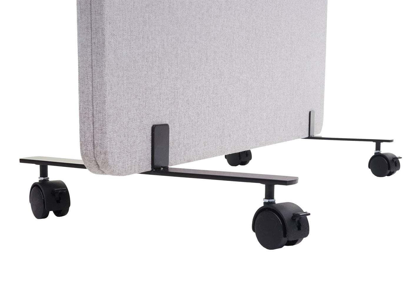 Divisorio mobile privacy fonoassorbente bacheca ufficio HWC-G77 tessuto 167x80cm grigio