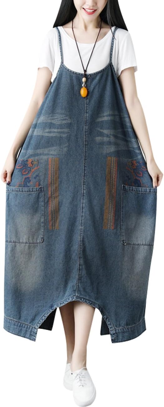 Women's Casual Baggy Denim Bib Overalls Pant Jeans Jumpsuits - Image 2