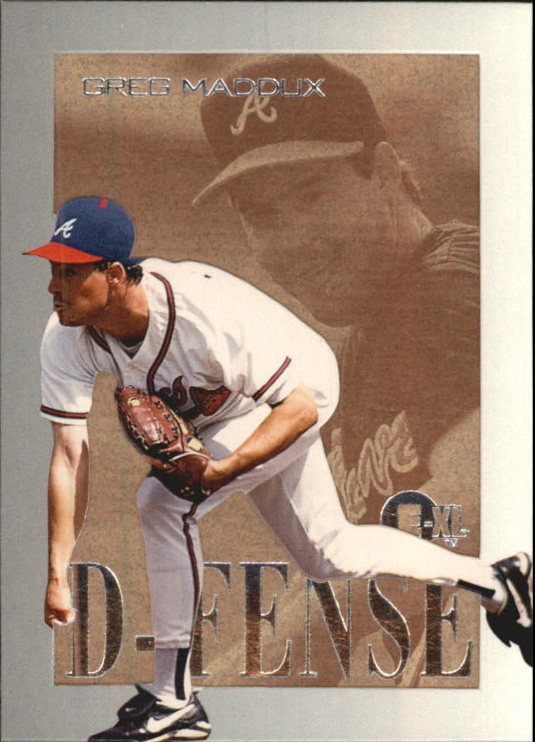 1996 Emotion-XL D-Fense Baseball Card #6 Greg Maddux