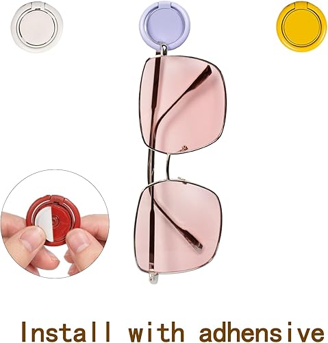 Miniatura 4 de BERVYOSW 10 soportes para lentes de sol, organizador de lentes de sol montado en la pared, soporte para gafas, exhibidor de gafas, organizador de