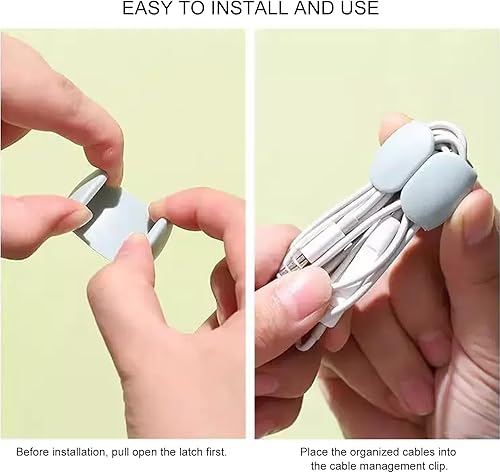 Miniatura 3 de Paquete múltiple de clips organizadores y almacenamiento de cables  Versátil gestión de cables de carga y cables de carga para viajes, escritorio y