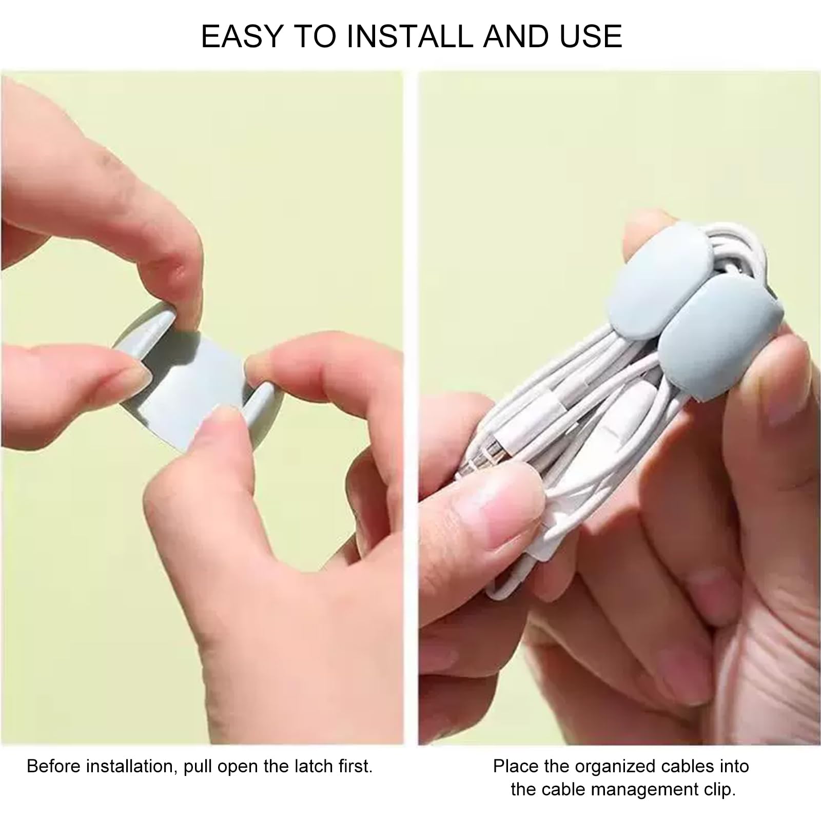 Paquete múltiple de clips de almacenamiento y organizador de cables, versátil gestión de cables y carga para viajes, escritorio y hogar, soportes de cables de datos seguros y ordenados — view 3