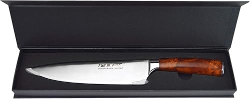 Miniatura 7 de TONIFE Cuchillo de chef de 8 pulgadas con cuchillo de cocina de acero inoxidable de alto carbono 7Cr17MoV con mango de palisandro natural