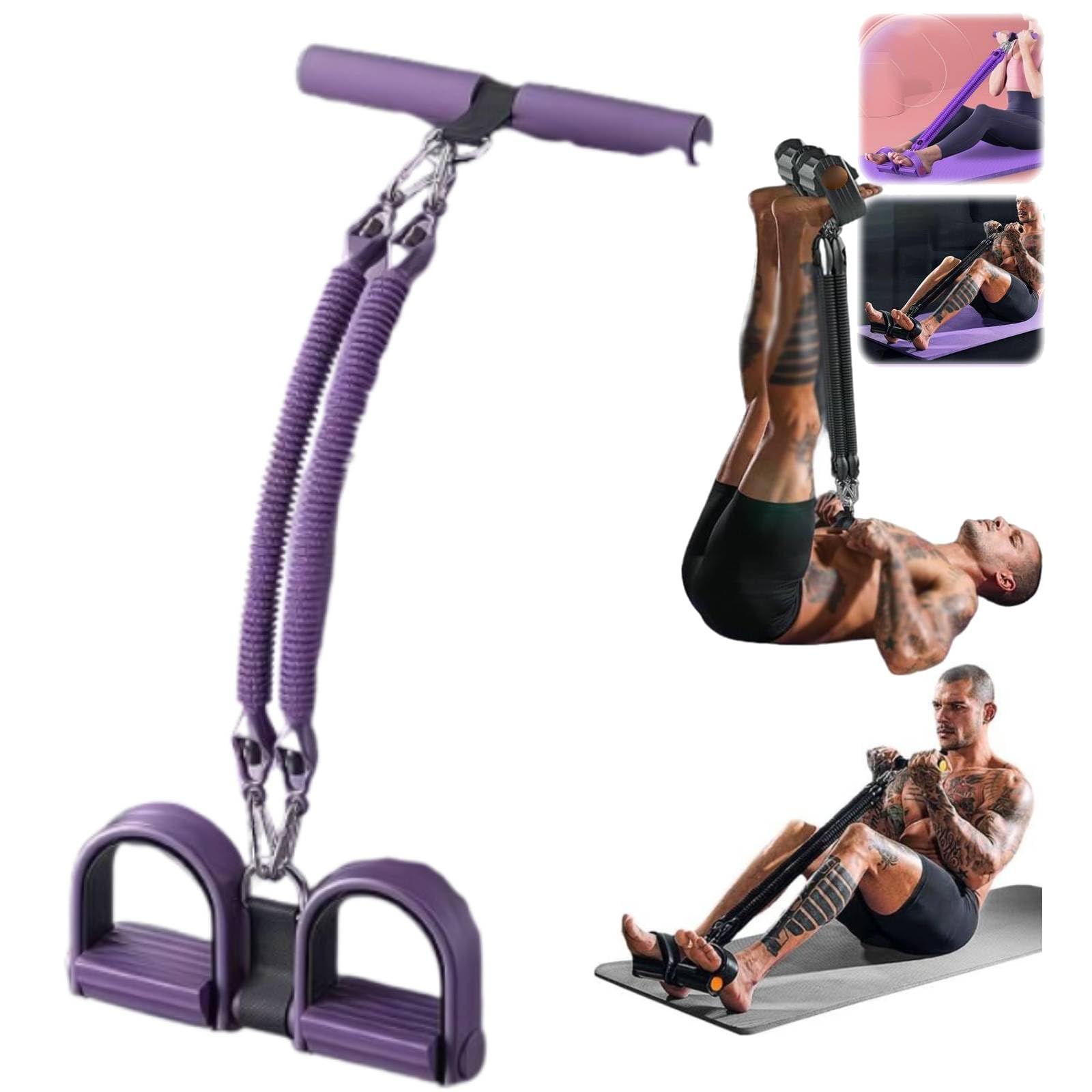 21 Fitness Resistance Bands Set – 4-Strand Pedal Ankle Puller, 100LB Max Resistance, 2025 for Ab Training, Core Strength & Full-Body Workouts (Purple 50 lbs)