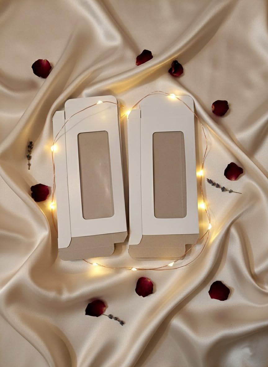 White Folding Gift Boxes with Window - 25 Pack -3