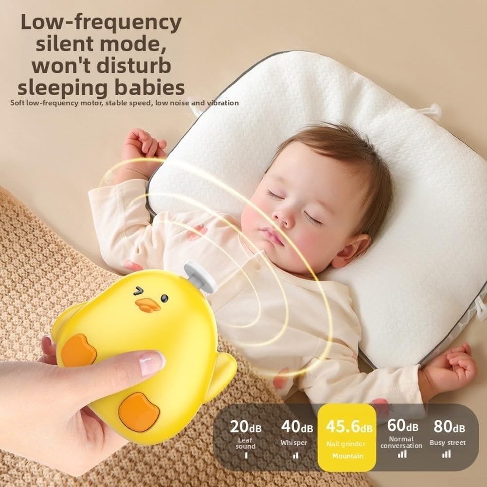 Elektrischer Baby-Nagelschleifer, wiederaufladbar, über USB, 6 Köpfe, geräuscharm, sicheres Maniküre-Set, Neugeborene, Rosa (B)