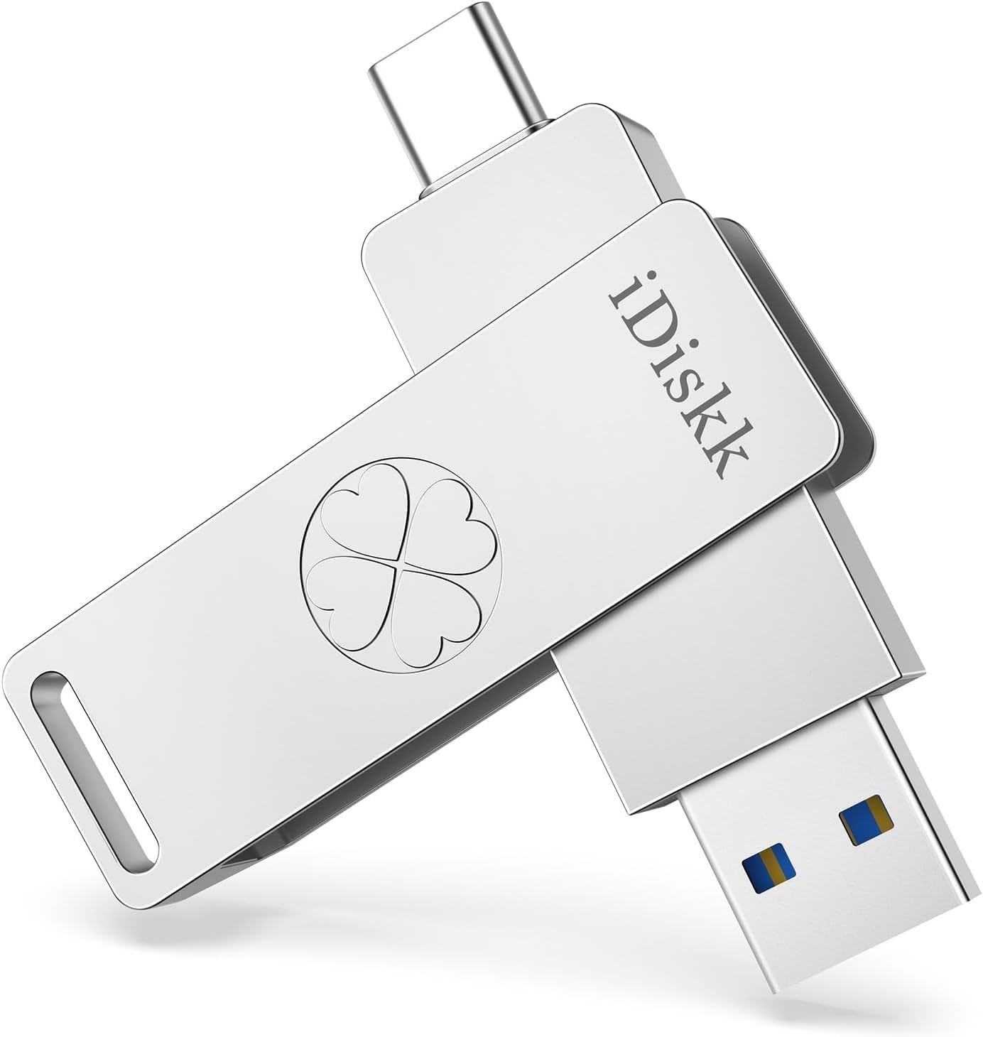 iDiskk 256GB Flash Drive for iPhone 17/16/15 Pro/Max, USB-C iPad, MacBook, Android, 500MB/s, High-Speed USB 3.2 Memory Stick with Auto Backup App for Photos/Videos, External Storage for Phones/PC