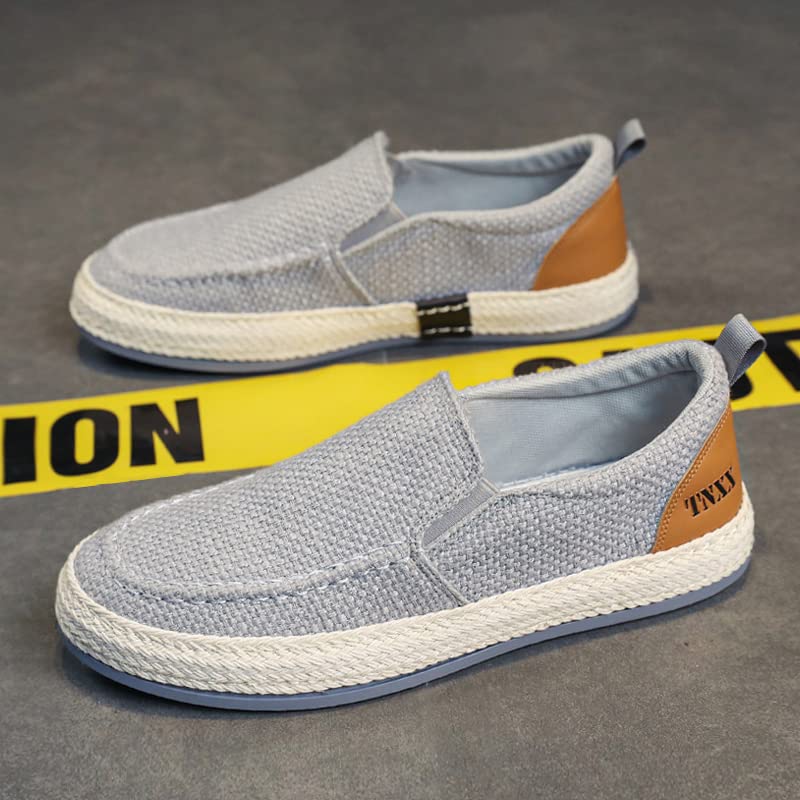 Men's Breathable Canvas Casual Loafers Slip on Sneakers Fisherman's Shoes Cloth Flats Shoes3