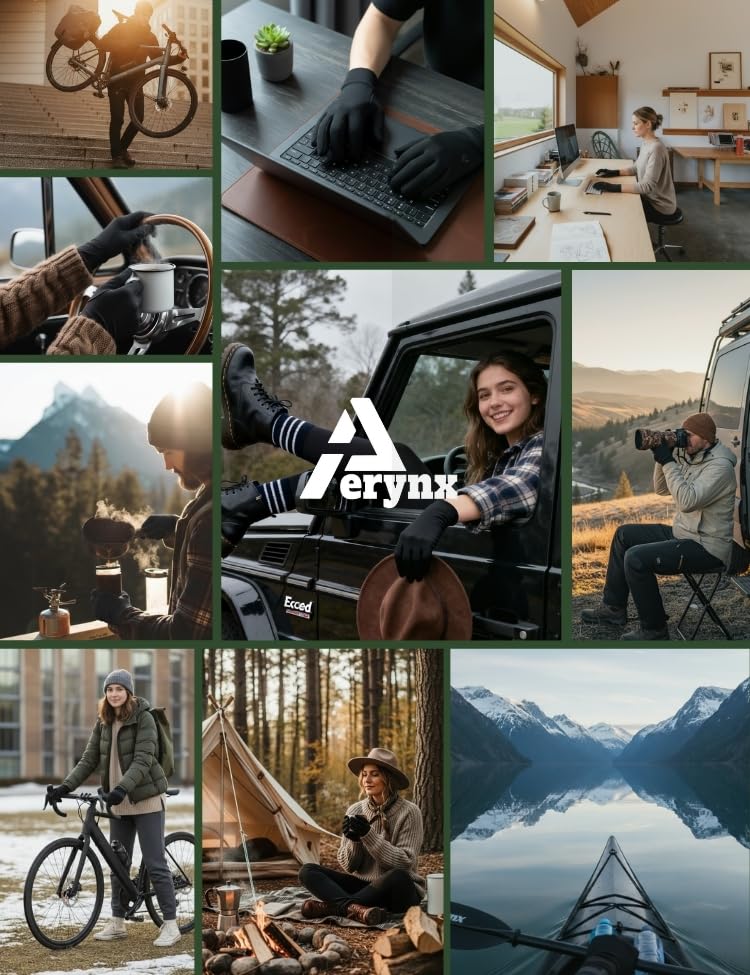 Winter Gloves Women Men Cold Weather Touch Screen 3-Layers Liner Glove for Running, Cycling, Biking, Hiking, Driving