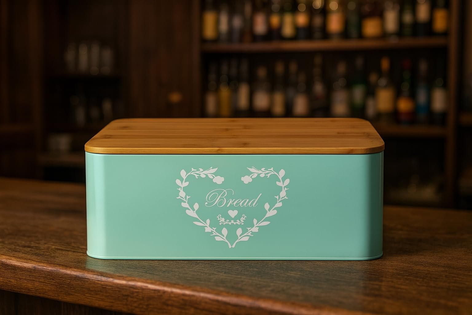 Contenitore Portapane con Coperchio in Bambù, 35x23x13 cm – Conserva Pane Fresco-Grado Alimentare, Design Elegante Verde Menta XXL – Per Pane, Dolci e Snack