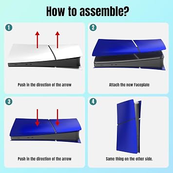 Face Plates Cover for PS5 Slim Digital Edition, Side Shell Panels Accessories Compatible with PlayStation 5 Slim Protective FacePlates (Blue)