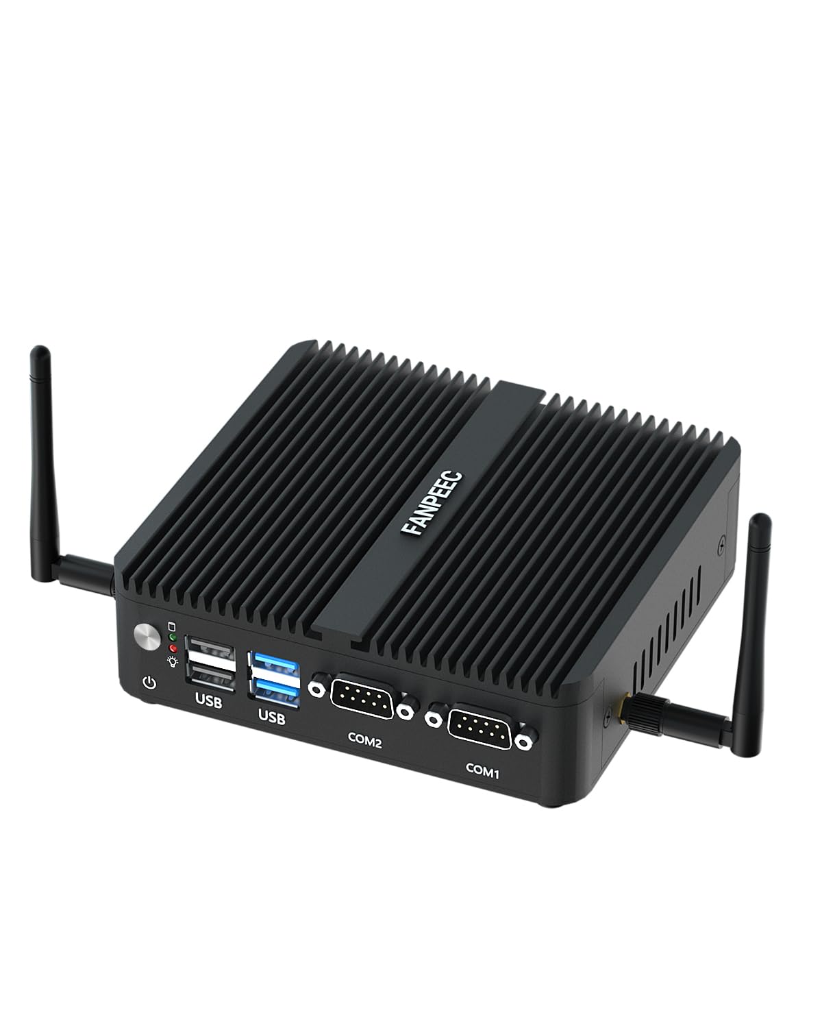 FANPEEC Lüfterloser Mini PC J5005 (bis zu 2,80 GHz) 16GB DDR4 512GB MSATA SSD, Industrie PC HD + VGA, WiFi5 BT4.2, Lüfterloser Mini Computer Win11 Pro, 2xRS232 COM, 4xUSB, TPM 2.0, Power On Auto