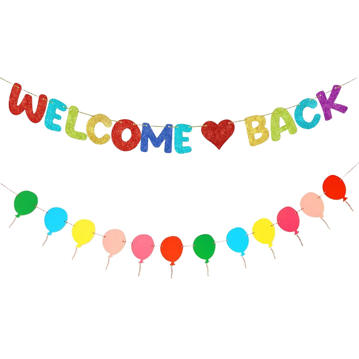 GDFHBD 2 Pieces Of Welcome Flag Set, Back-To-School Letter Banner, Birthday Pennant Garland, Holiday Party Supplies, Photo Props.