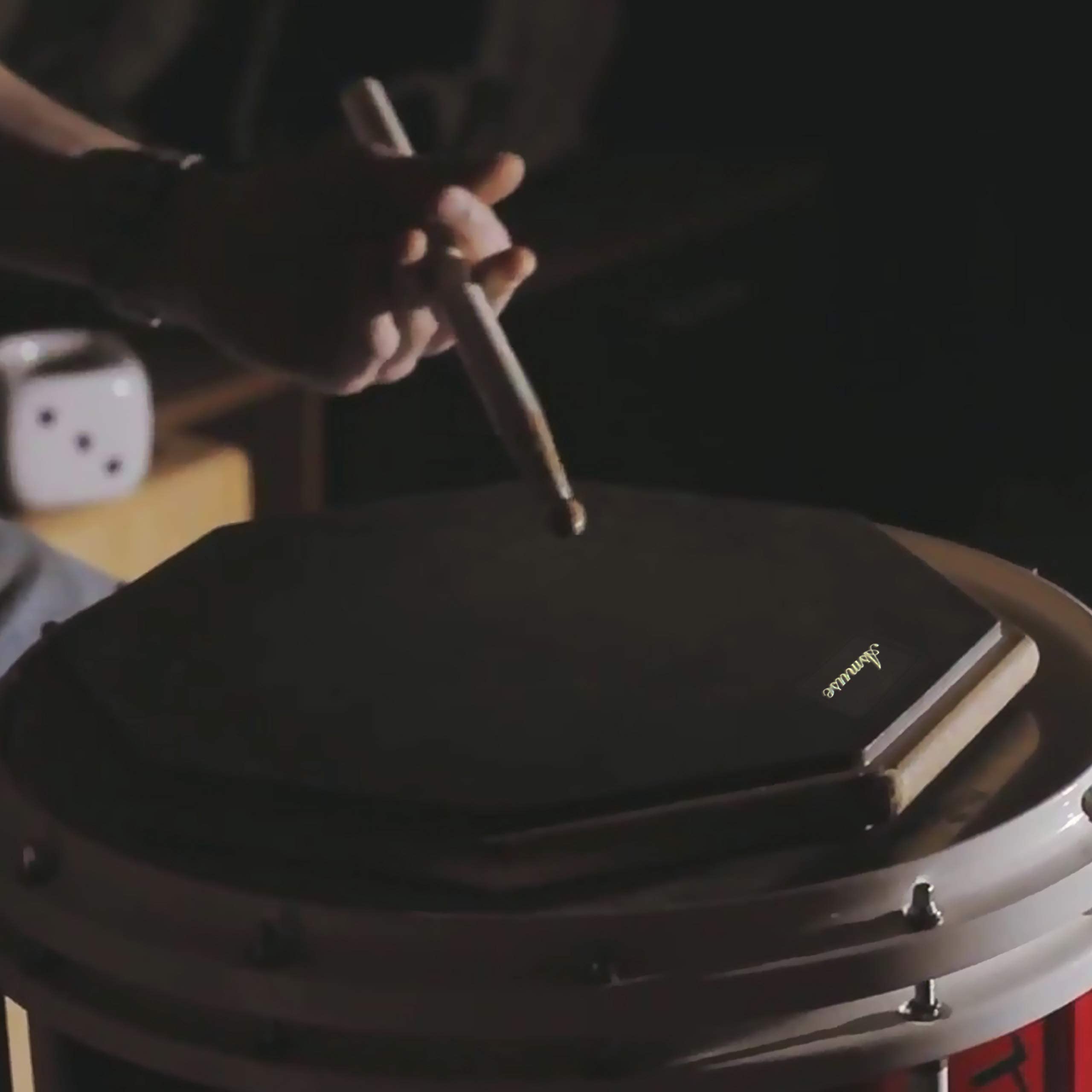 Asmuse Pad per Allenamento 12" RealFeel Drum Pad in Gomma Naturale Muto Practice, Bacchette in omaggio