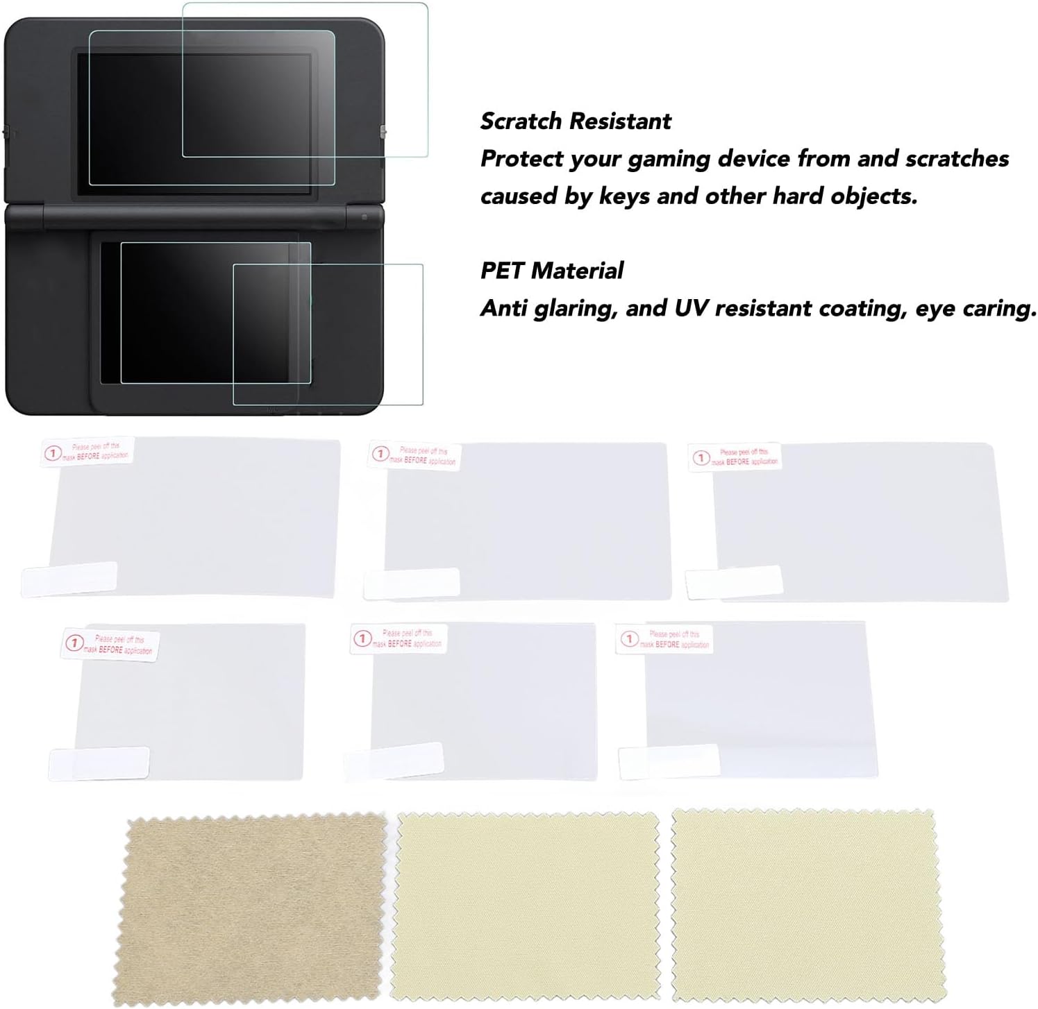 3 Sets Game Machine Screen Film, High Transparency Scratch Screen Protector, for New 3DS Console Handheld System